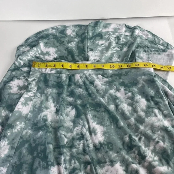 Loose fit midi tie dye teal  white skirt pull on casual elastic waist sz medium - Picture 4 of 11